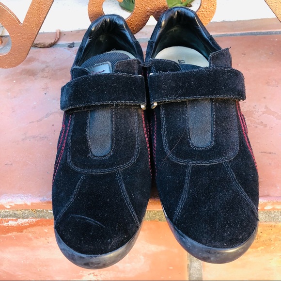 Vintage Salvatore Ferragamo Suede Velcro Sneakers Shoes Size 8 - Picture 1 of 9